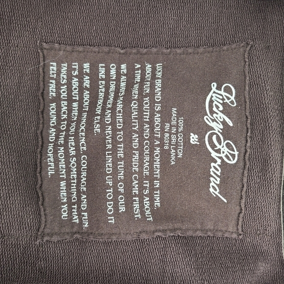 Lucky Brand Open-Front Cardigan Pockets Tie Front Brown Distressed Size X-Small - Picture 8 of 9